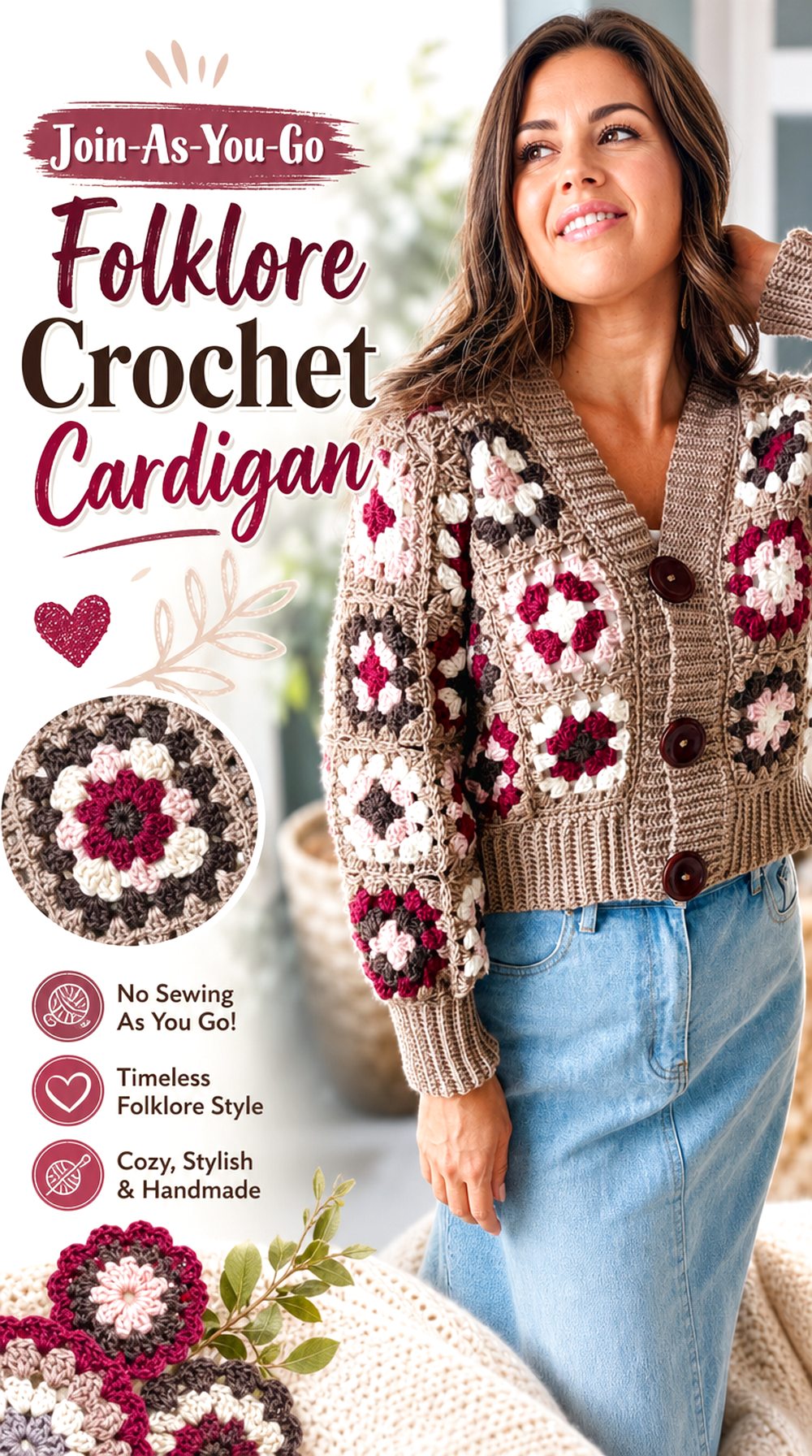 Join-As-You-Go Folklore Crochet Cardigan