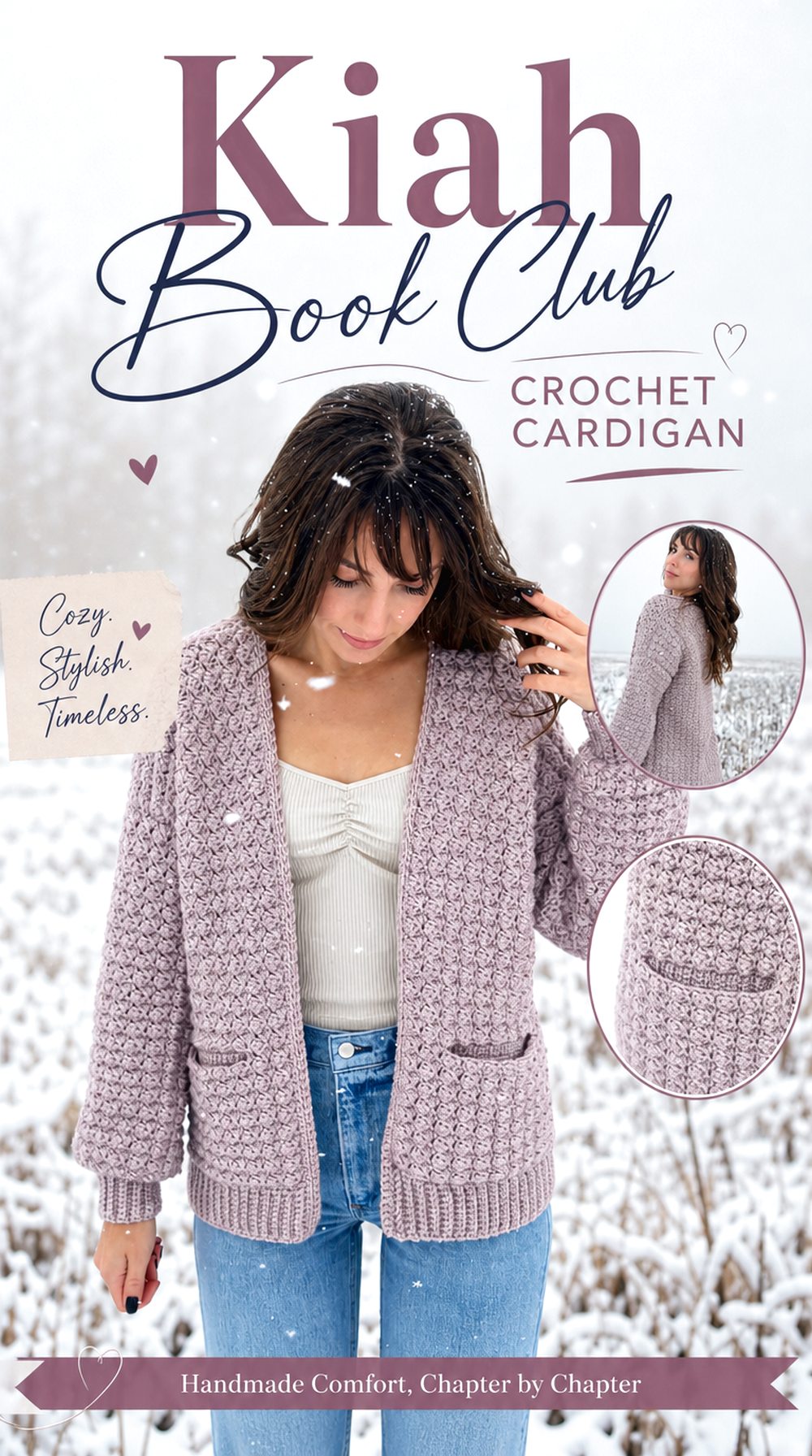 Kiah Book Club Crochet Cardigan