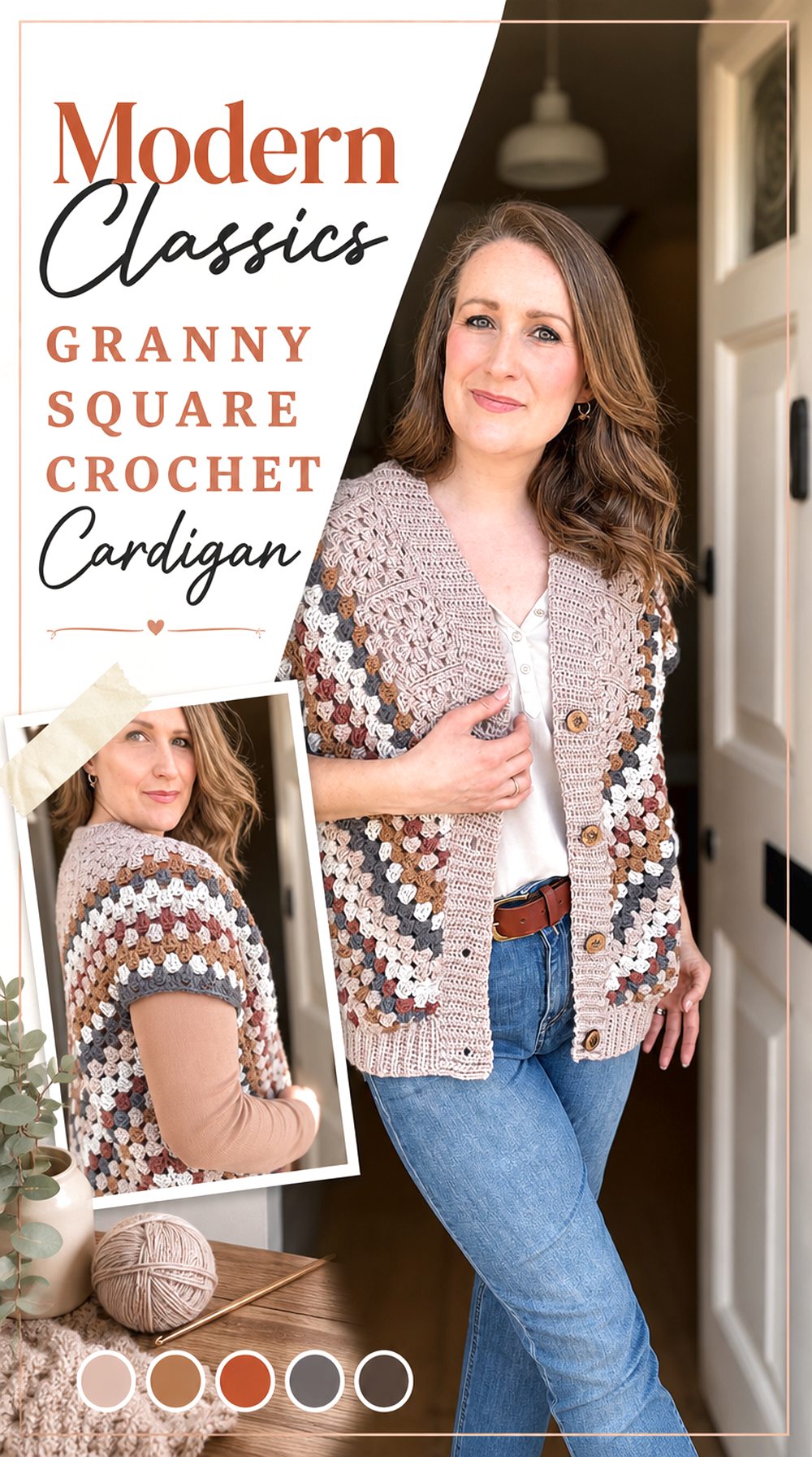 Modern Classics Granny Square Crochet Cardigan