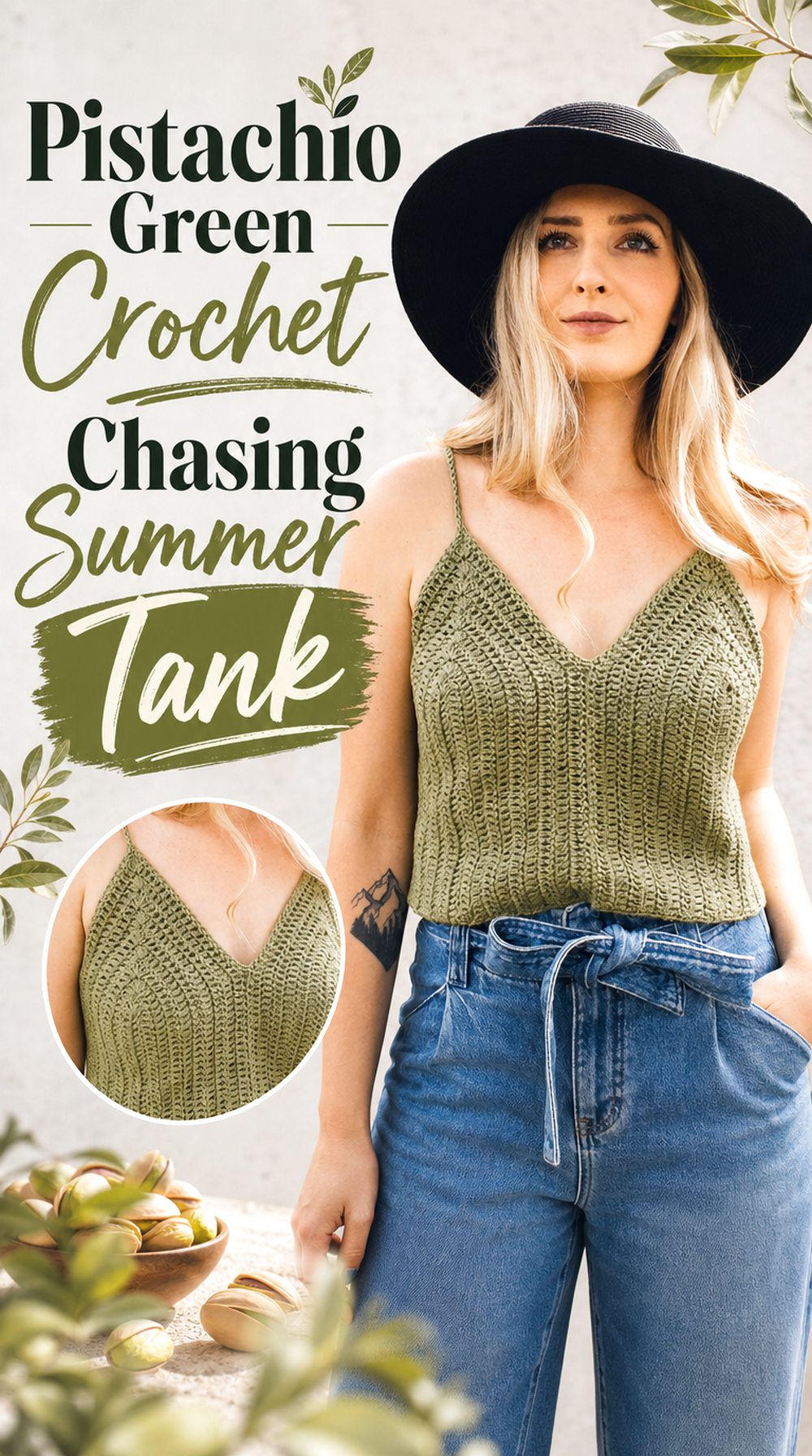 Pistachio Green Crochet Chasing Summer Tank