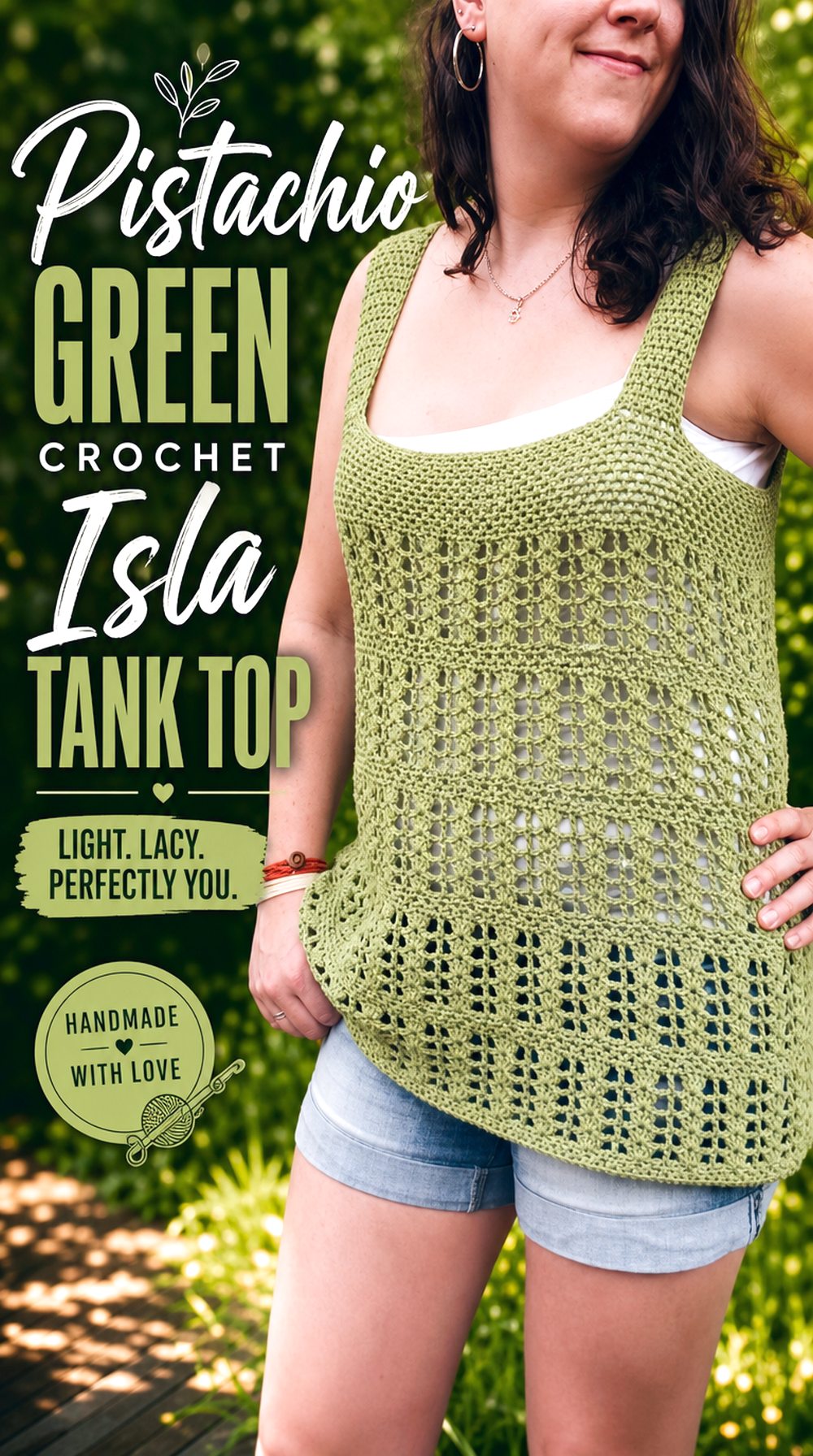 Pistachio Green Crochet Isla Tank Top