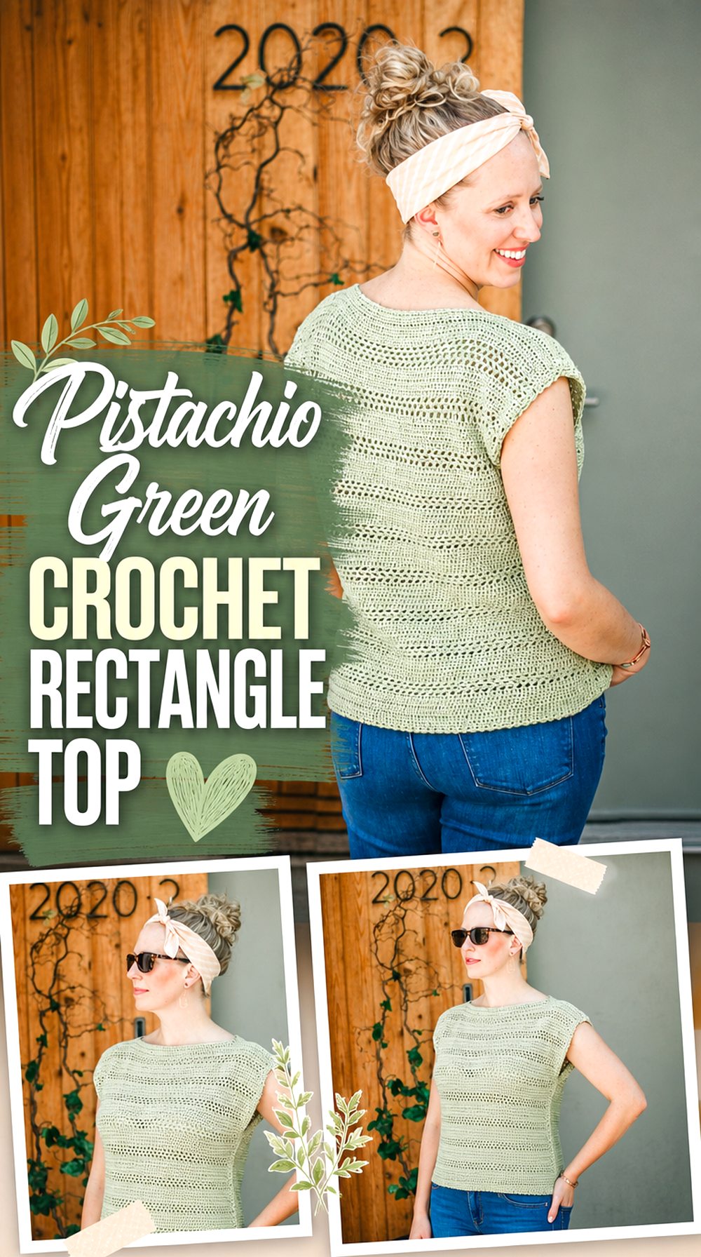 Pistachio Green Crochet Rectangle Top