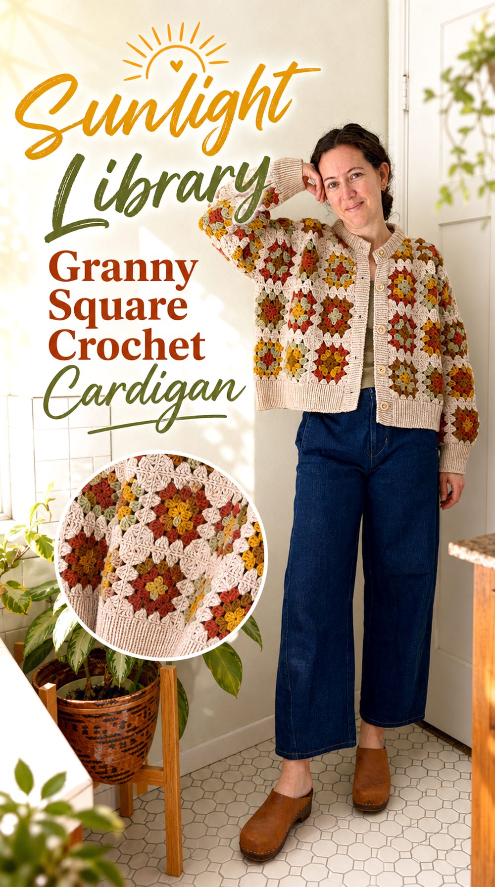 Sunlight Library Granny Square Crochet Cardigan