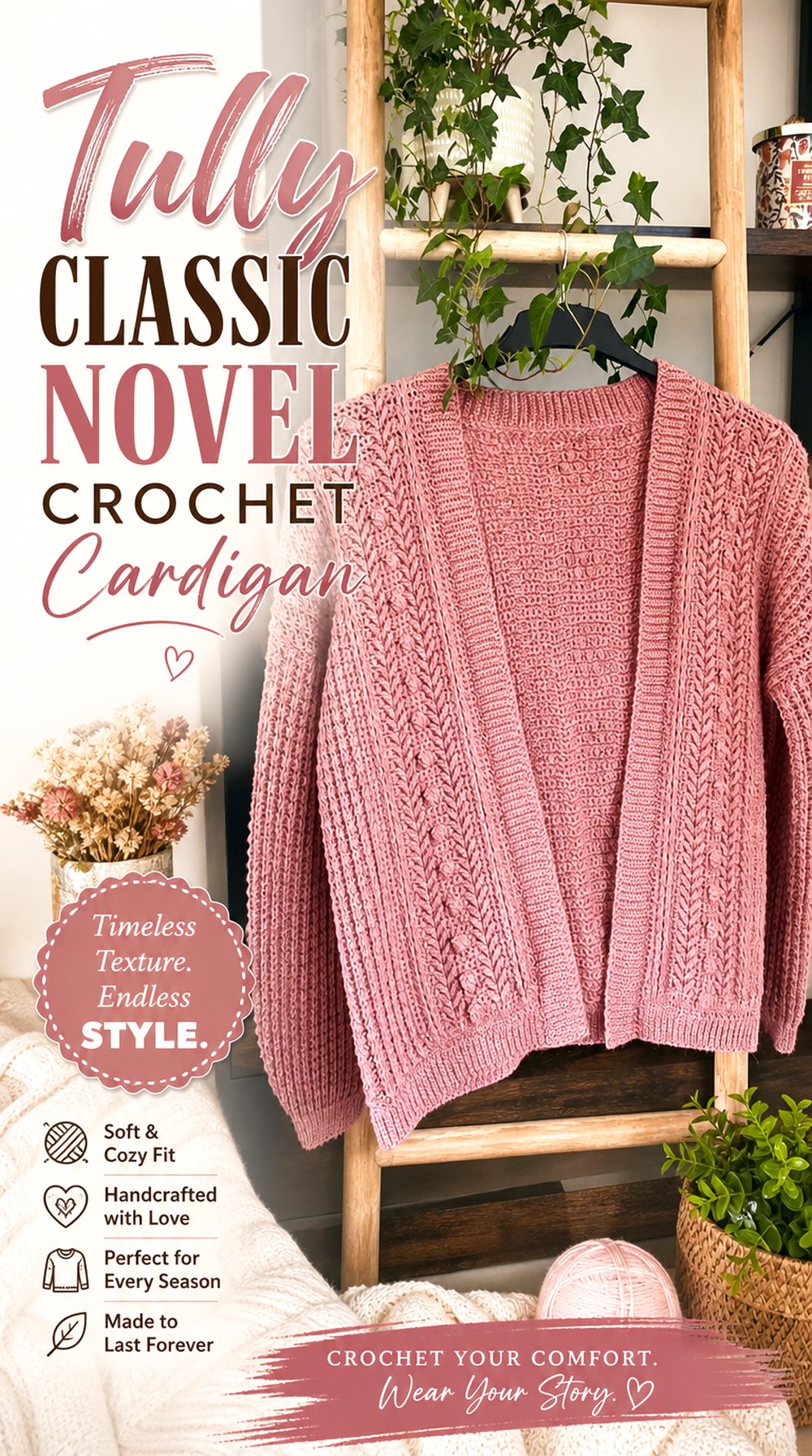 Tully Classic Novel Crochet Cardigan