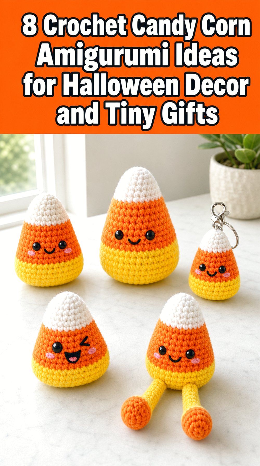 Crochet Candy Corn Amigurumi Ideas for Halloween Decor and Tiny Gifts