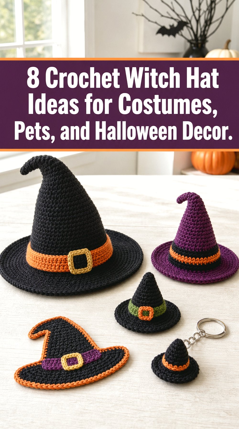 Crochet Witch Hat Ideas for Costumes, Pets, and Halloween Decor
