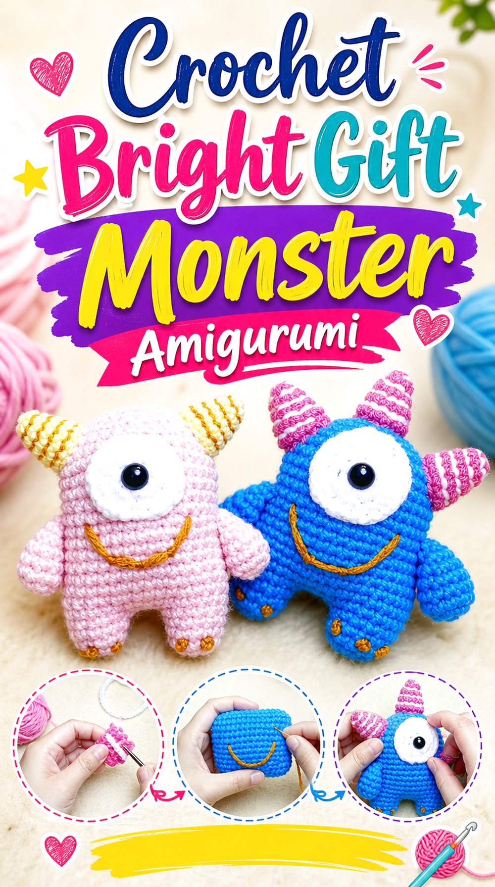 Crochet Bright Gift Monster Amigurumi