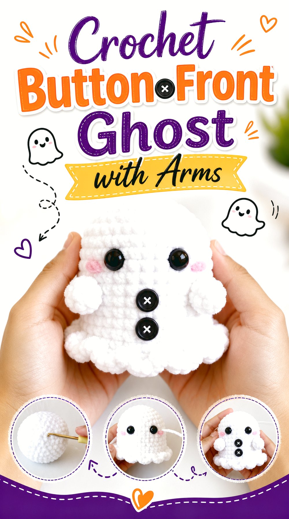 Crochet Button-Front Ghost with Arms