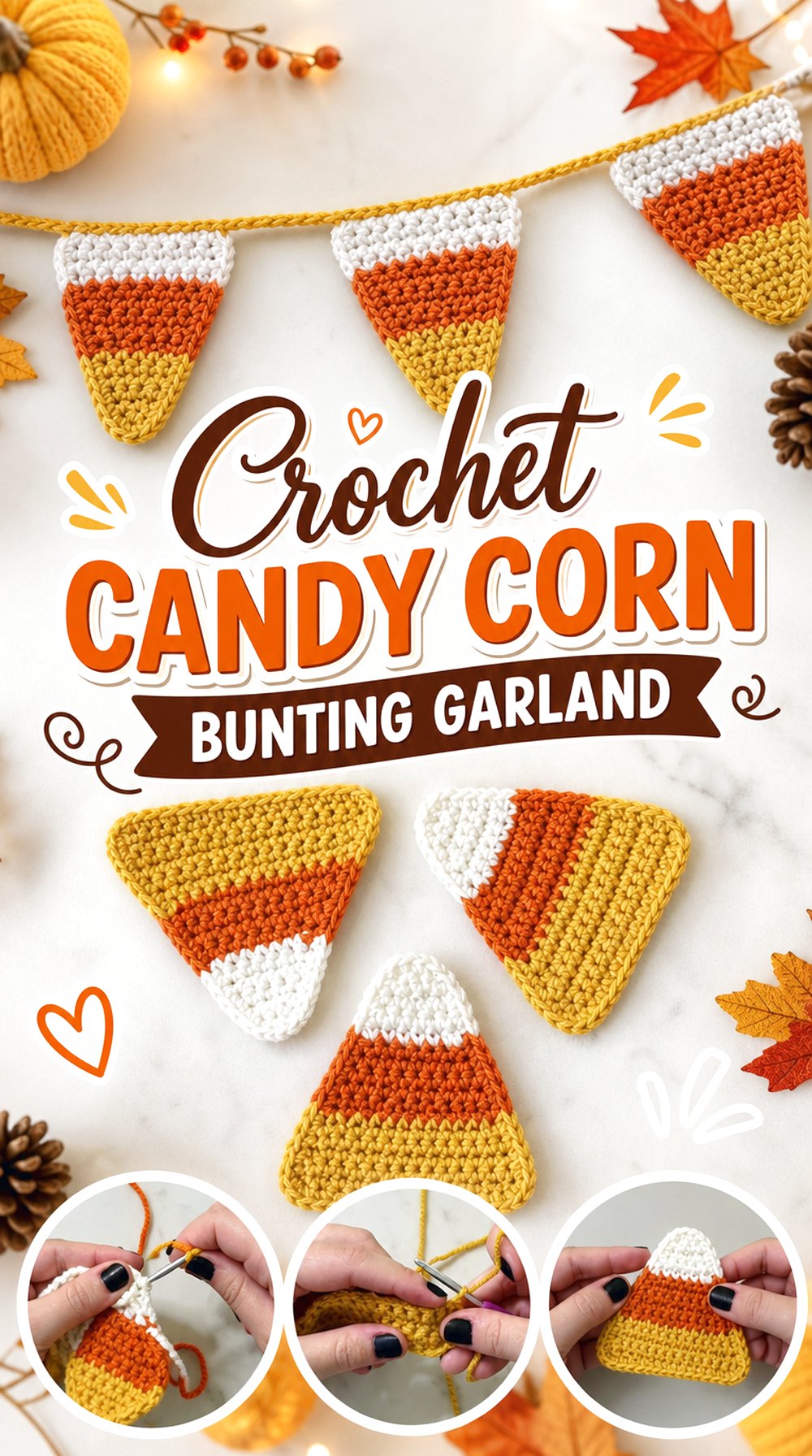 Crochet Candy Corn Bunting Garland