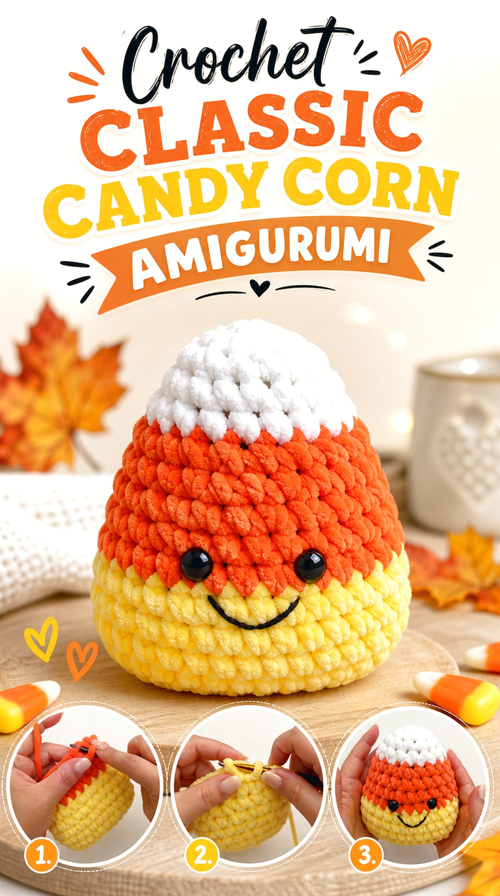 Crochet Classic Candy Corn Amigurumi