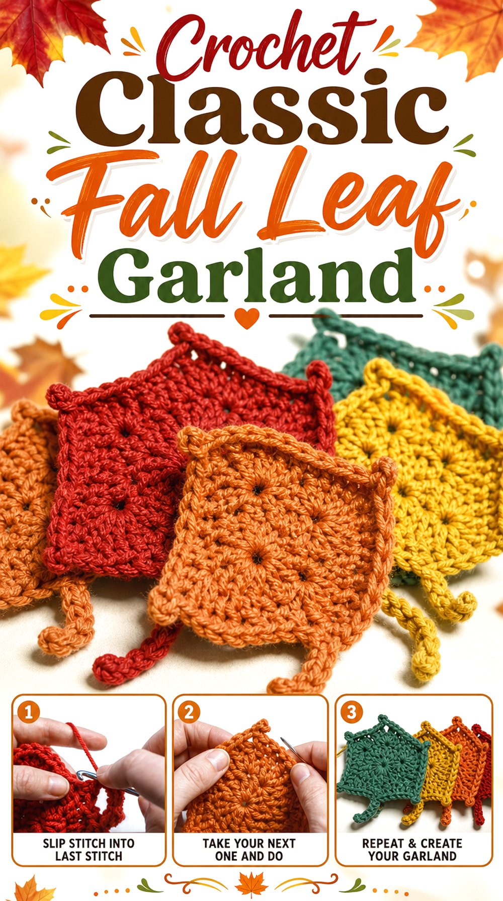 Crochet Classic Fall Leaf Garland