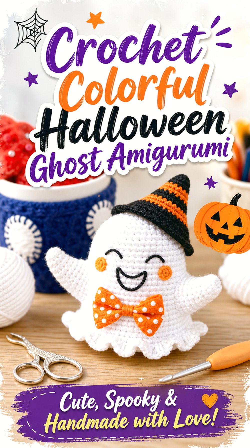 Crochet Colorful Halloween Ghost Amigurumi