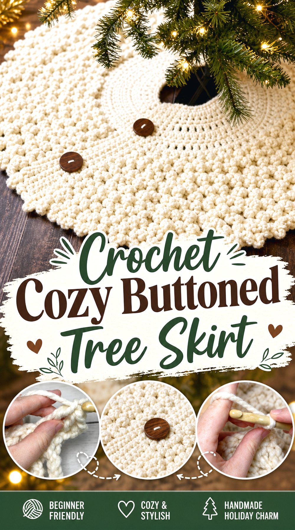 Crochet Cozy Buttoned Tree Skirt