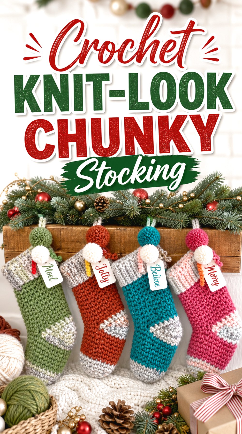 Crochet Knit-Look Chunky Stocking