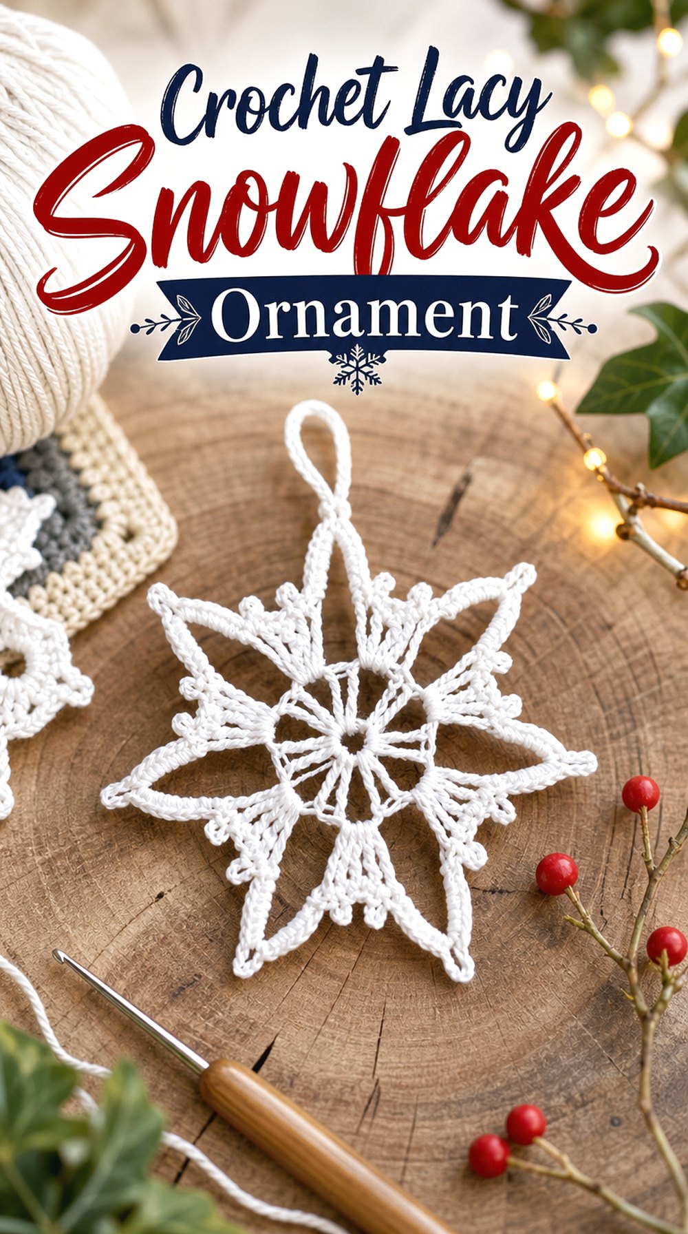 Crochet Lacy Snowflake Ornament