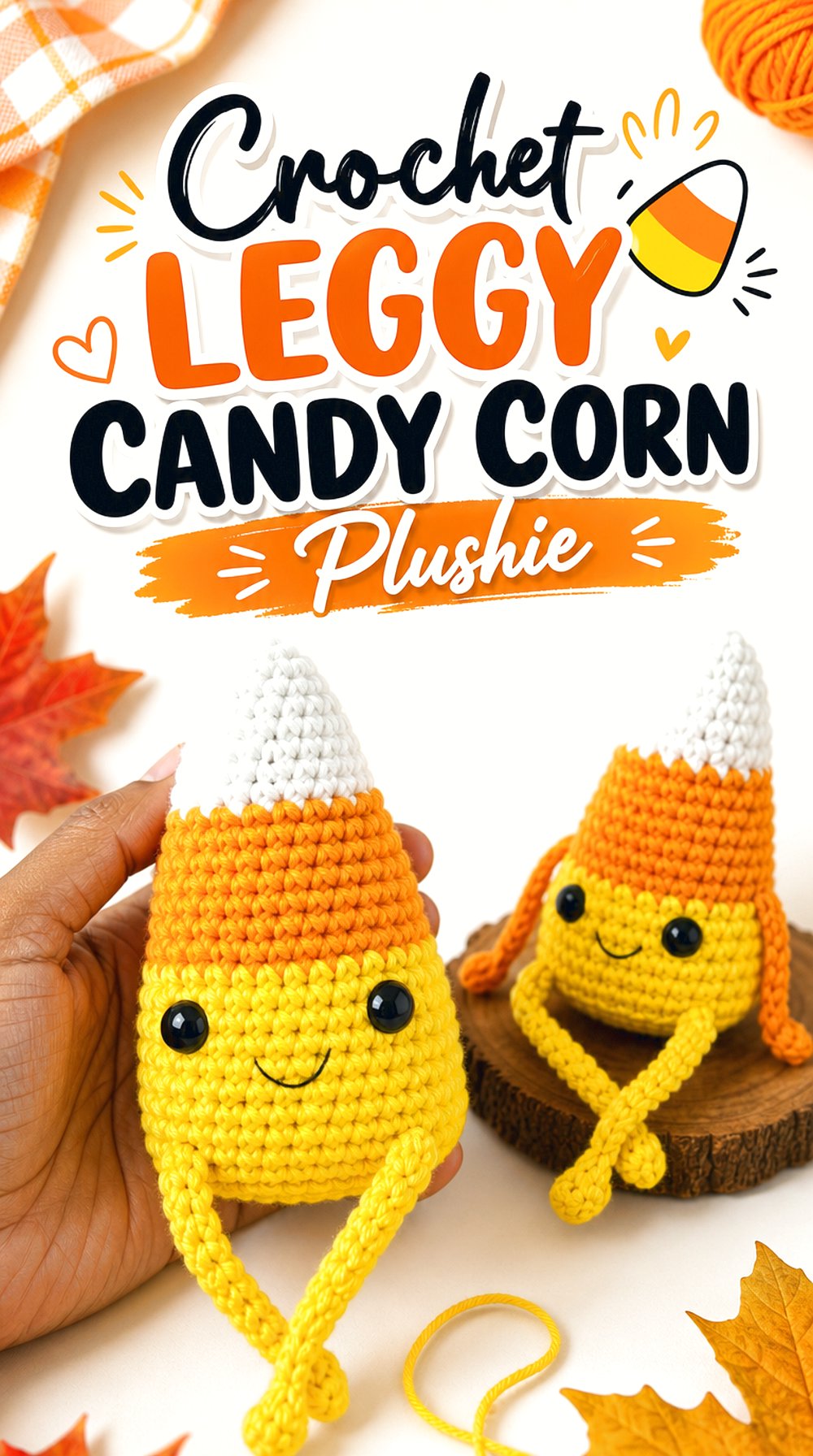 Crochet Leggy Candy Corn Plushie