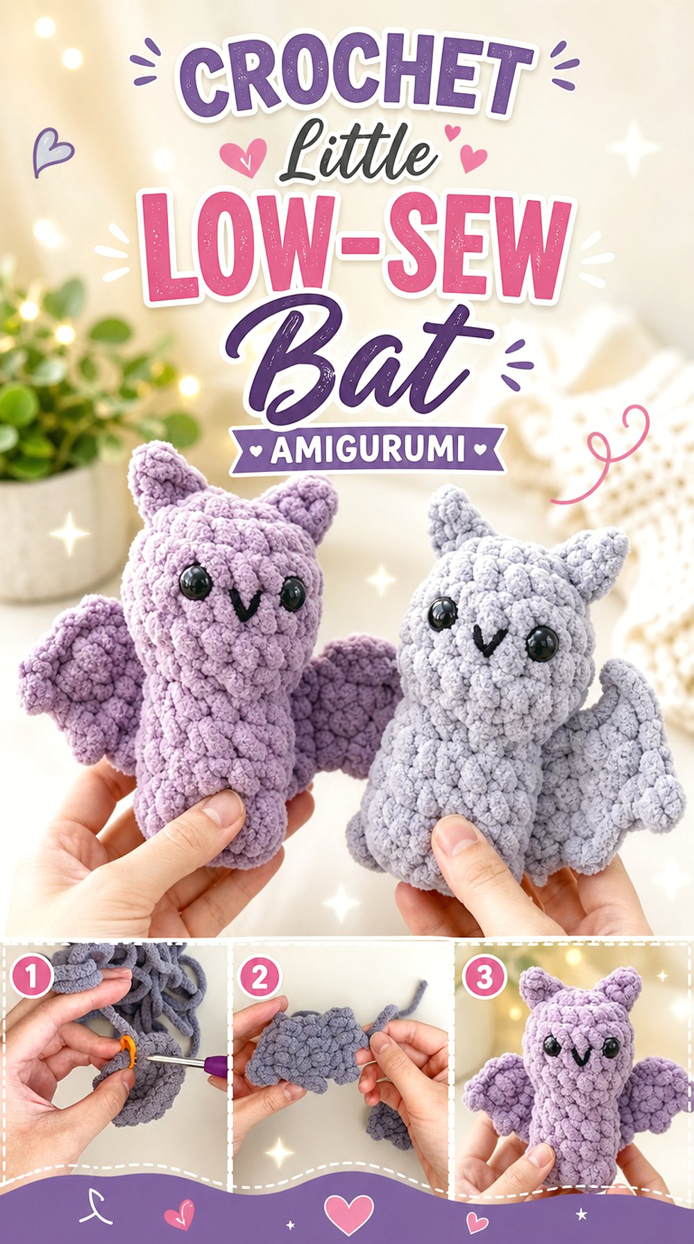 Crochet Little Low-Sew Bat Amigurumi