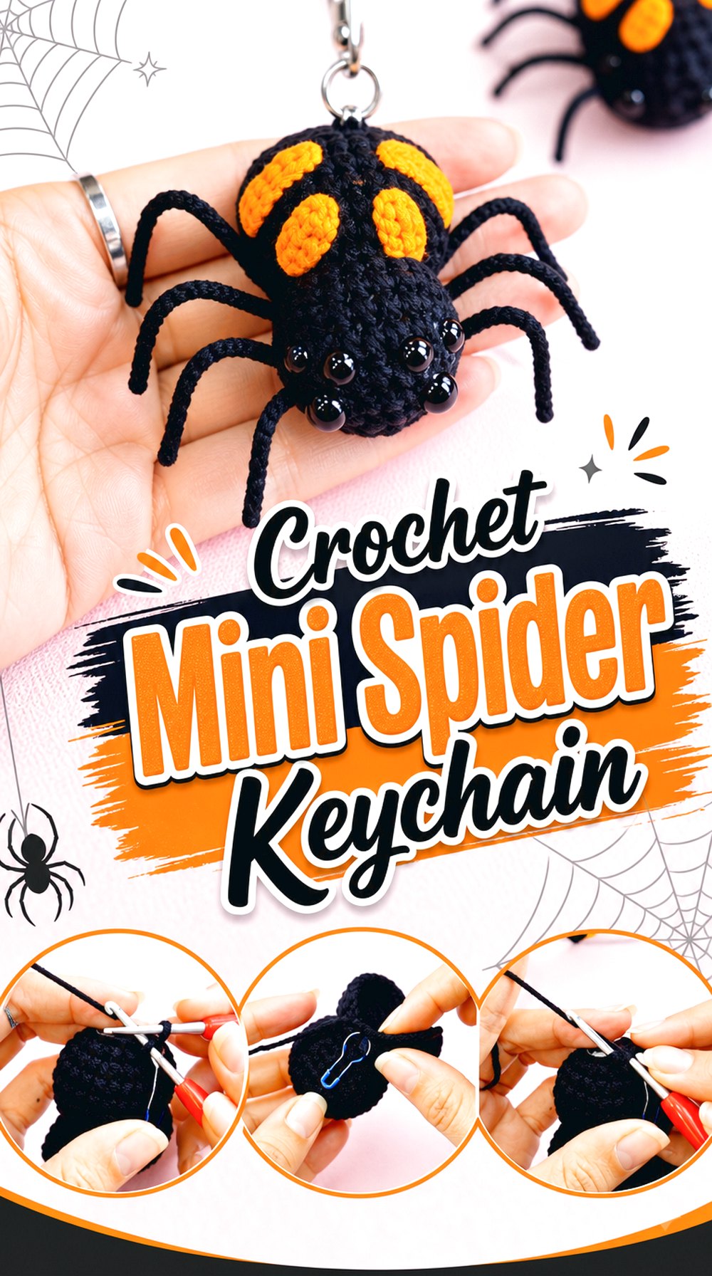 Crochet Mini Spider Keychain