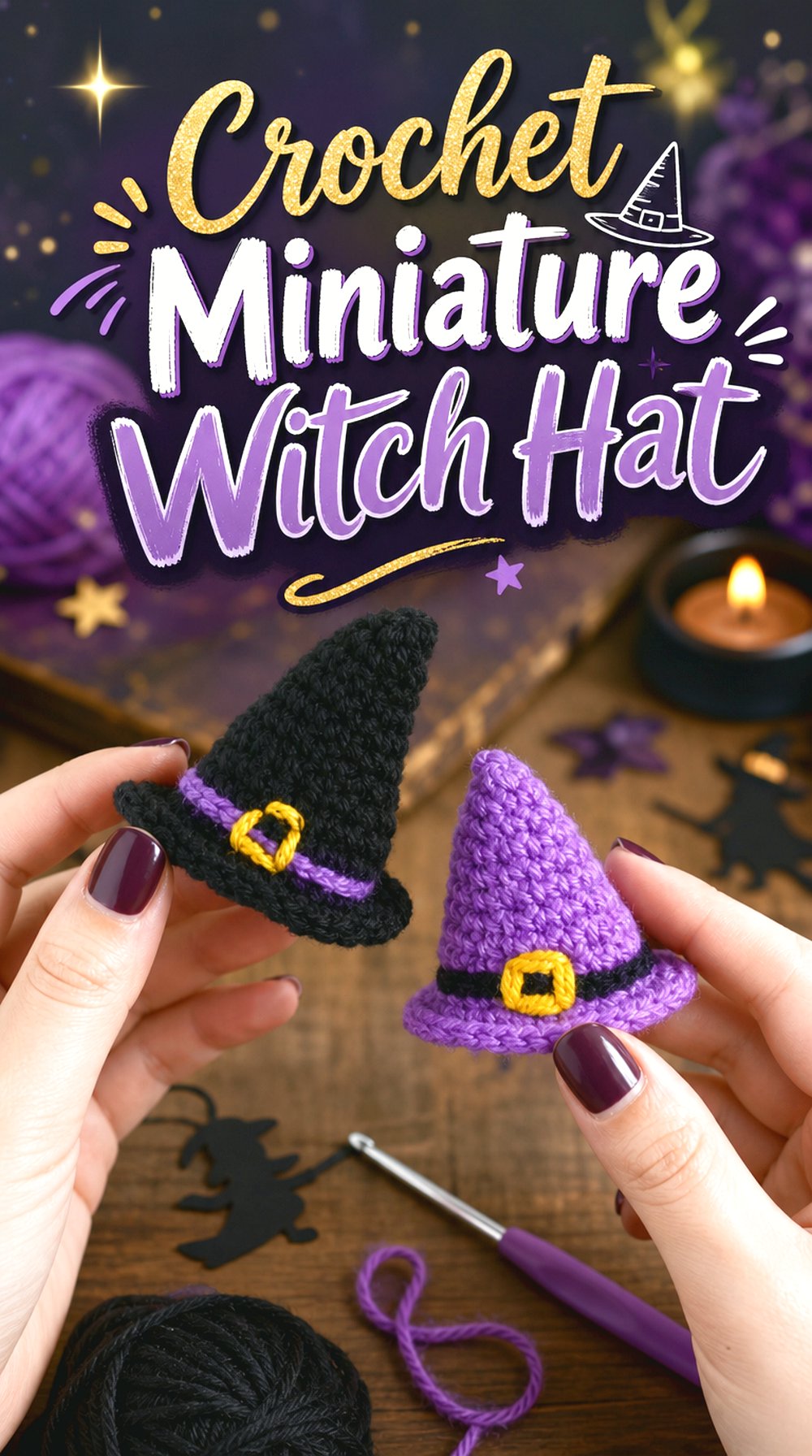 Crochet Miniature Witch Hat