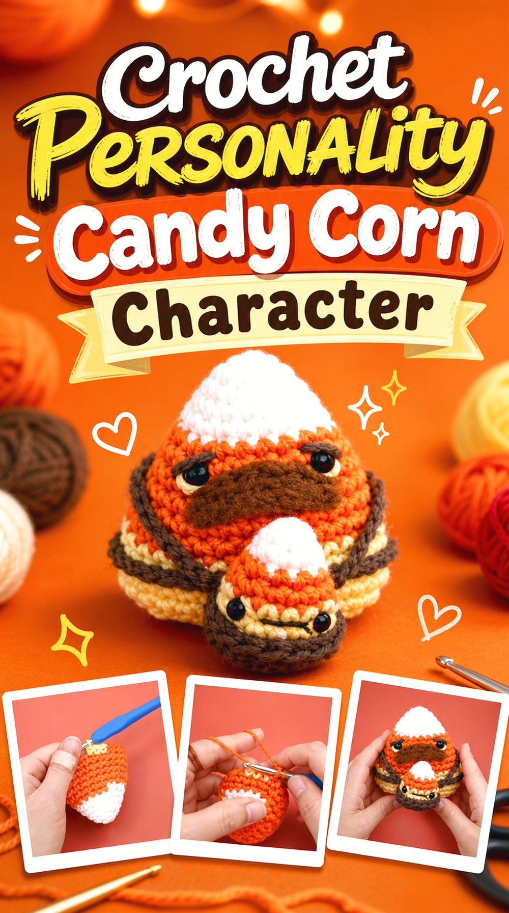Crochet Personality Candy Corn Character