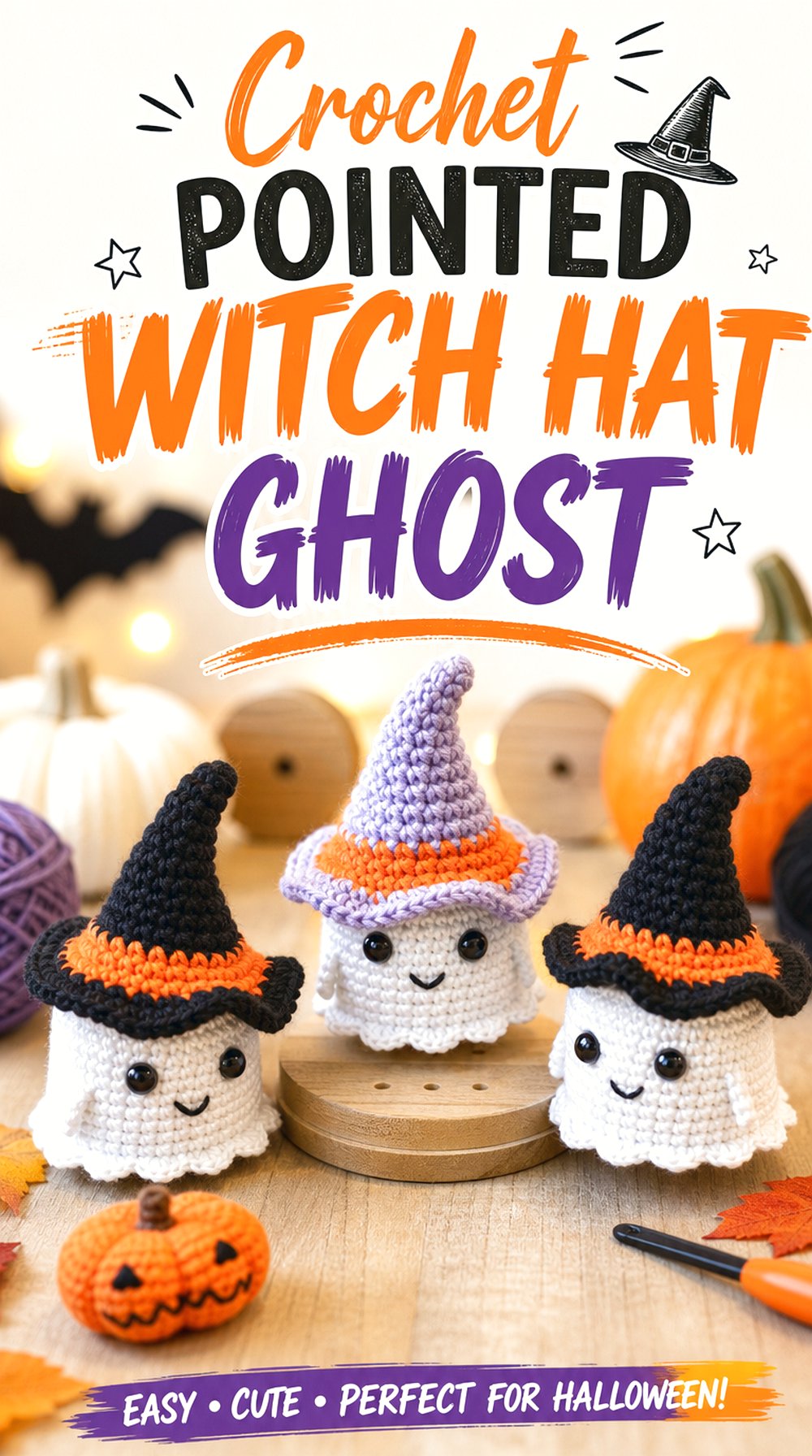 Crochet Pointed Witch Hat Ghost