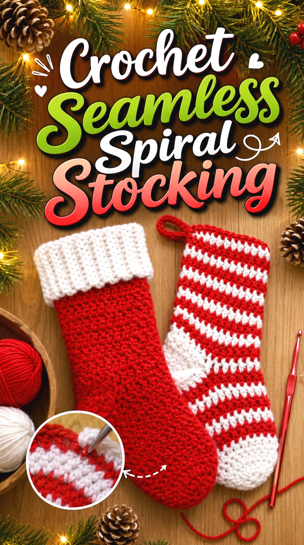Crochet Seamless Spiral Stocking