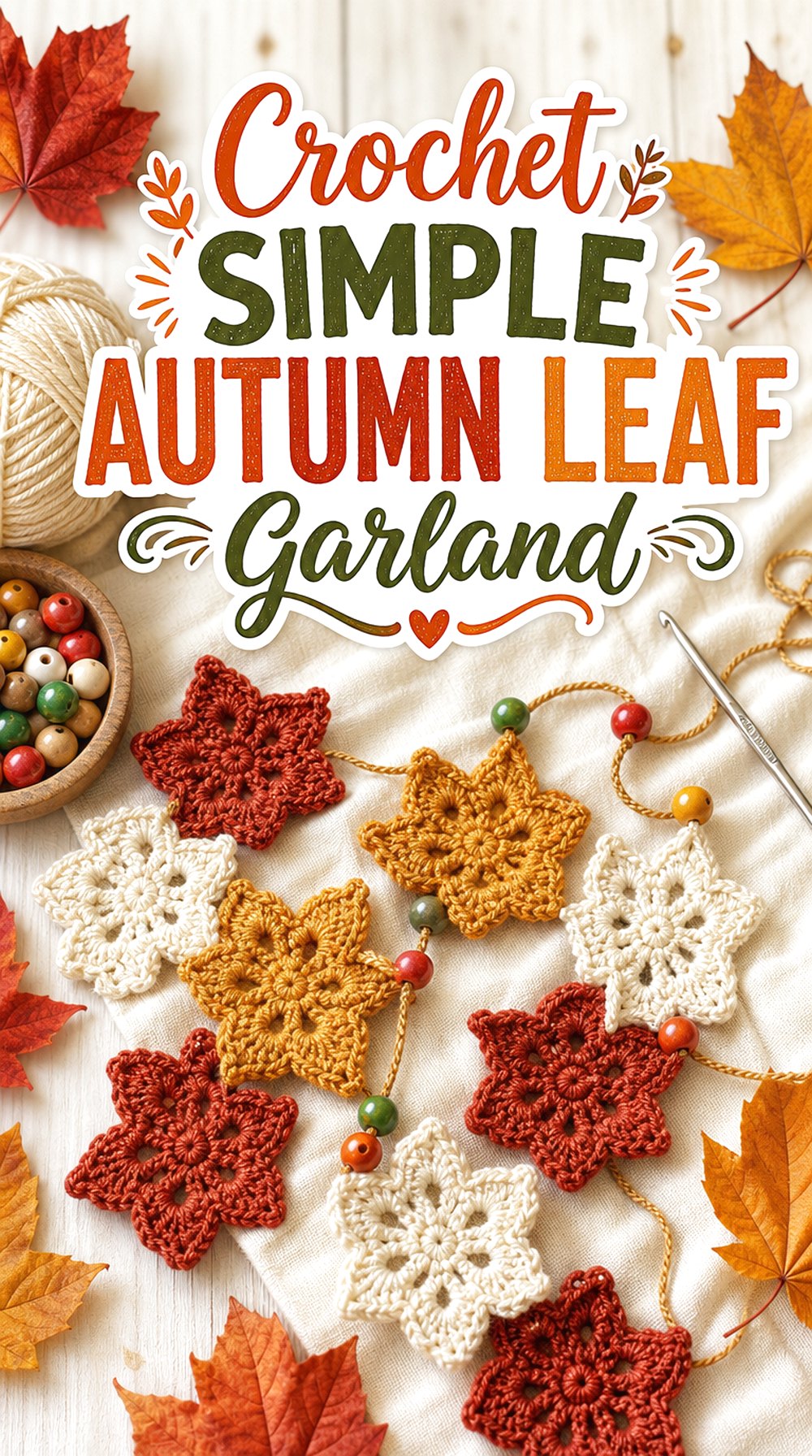 Crochet Simple Autumn Leaf Garland