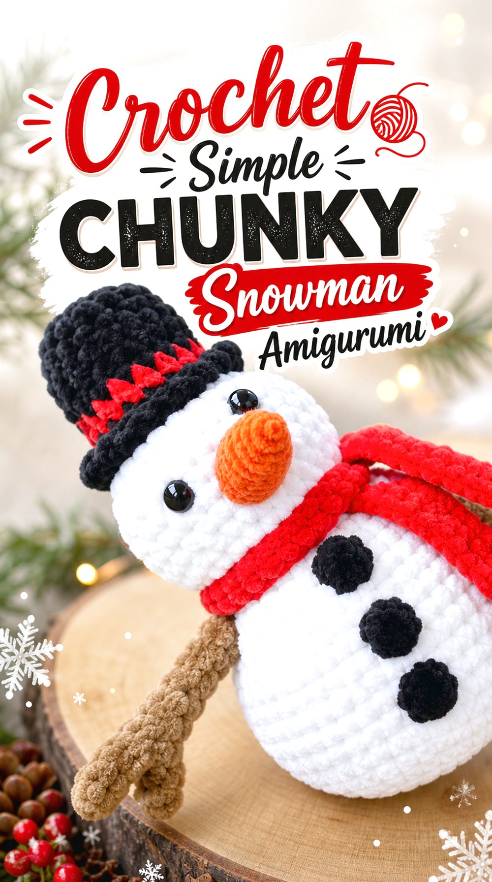 Crochet Simple Chunky Snowman Amigurumi