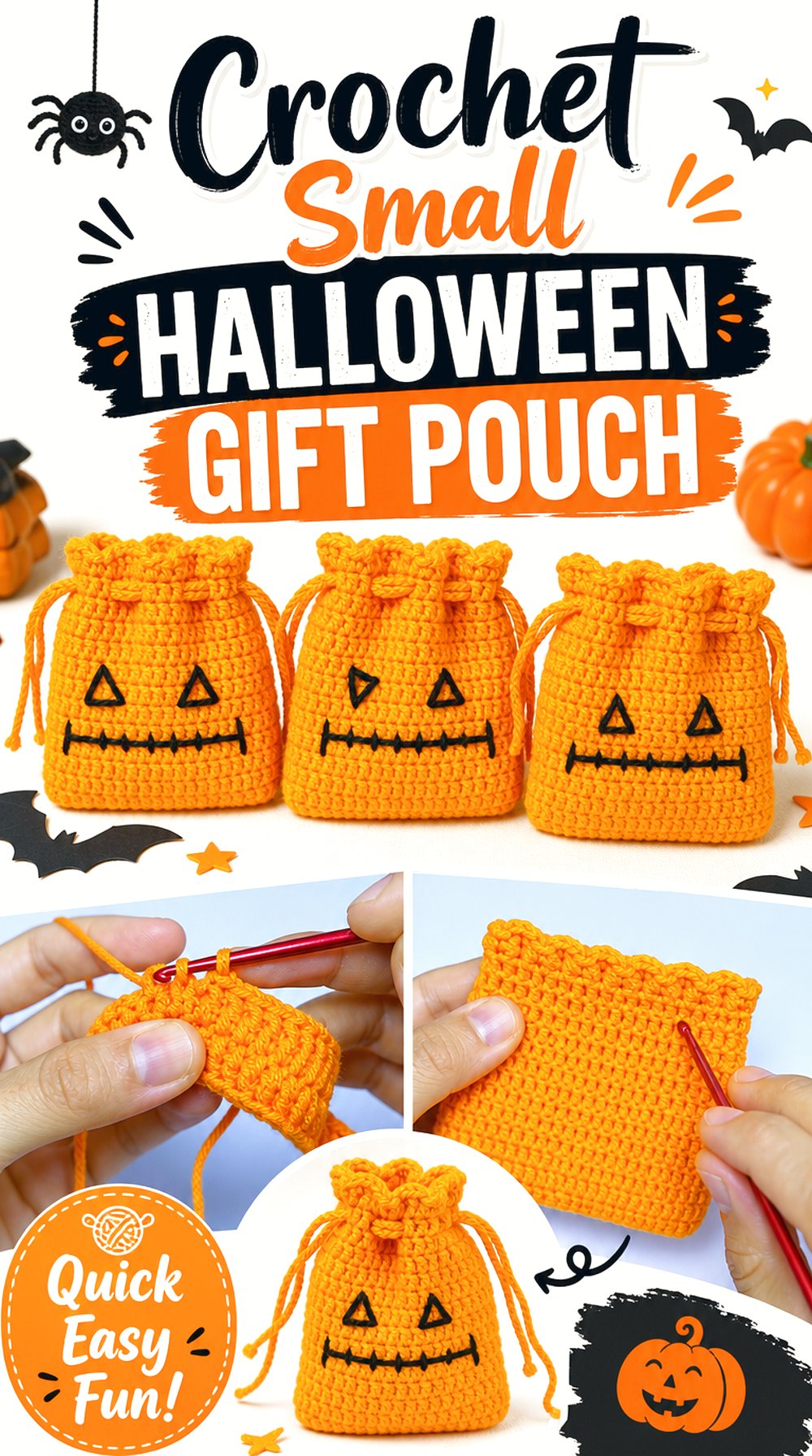 Crochet Small Halloween Gift Pouch