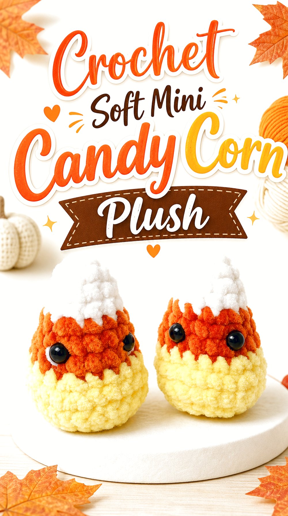 Crochet Soft Mini Candy Corn Plush