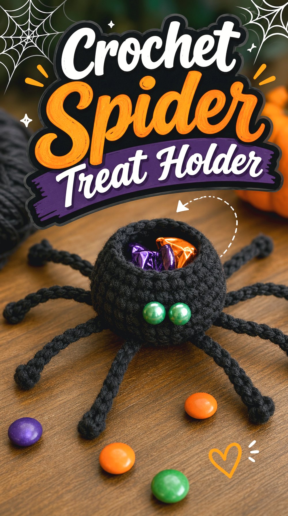 Crochet Spider Treat Holder