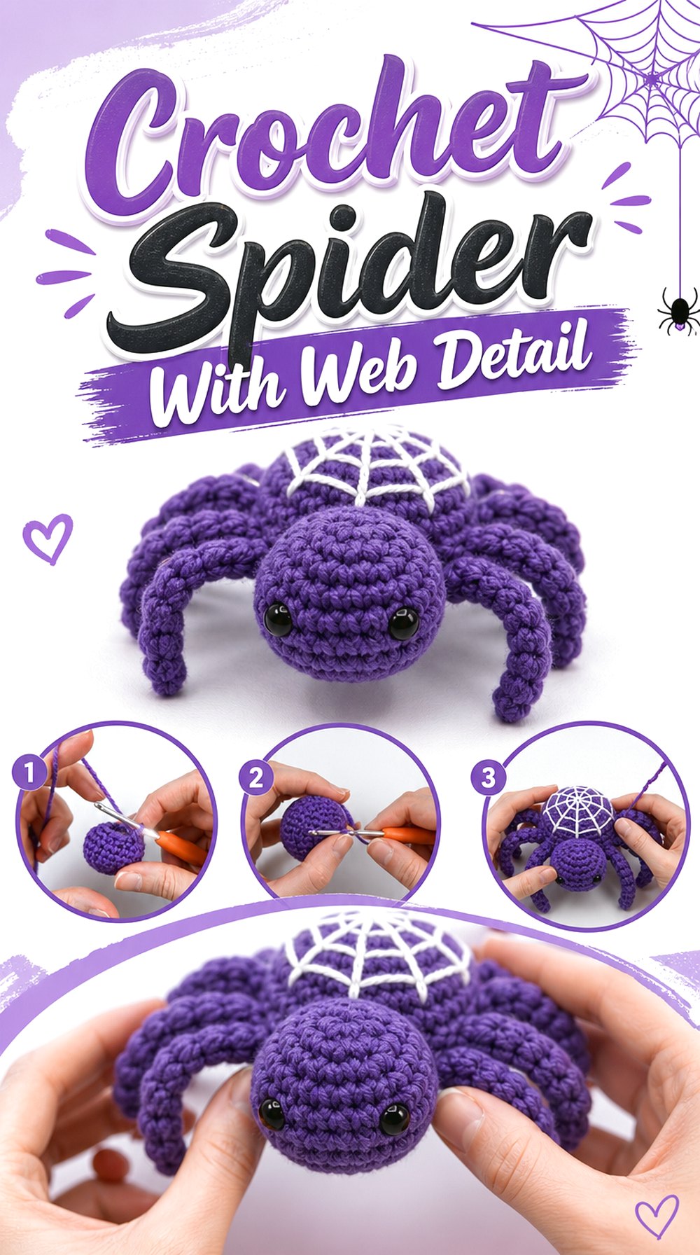 Crochet Spider With Web Detail