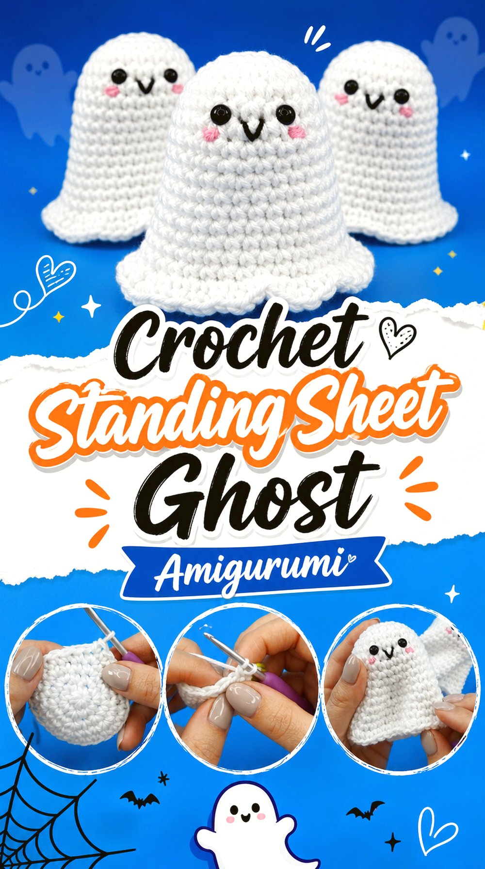 Crochet Standing Sheet Ghost Amigurumi