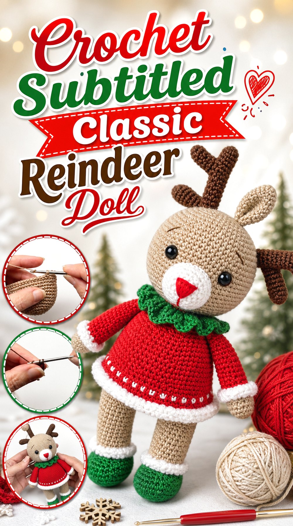 Crochet Subtitled Classic Reindeer Doll