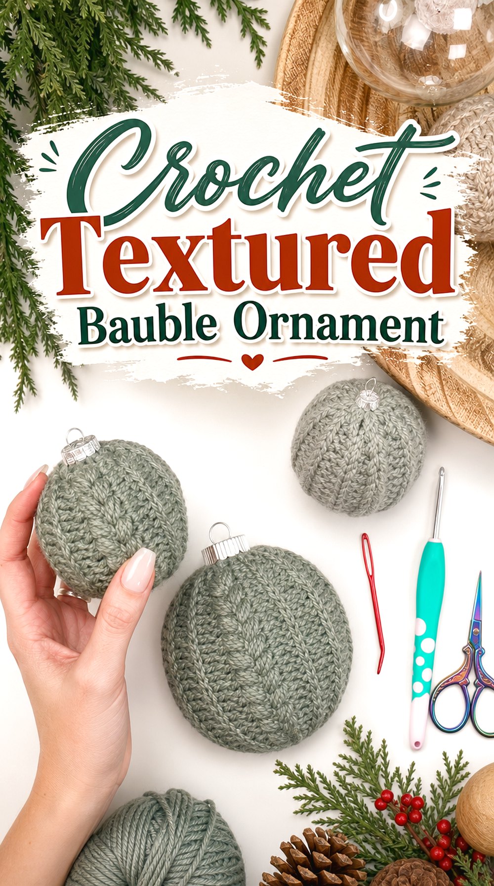 Crochet Textured Bauble Ornament