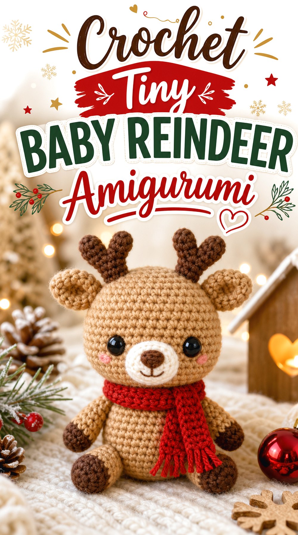 Crochet Tiny Baby Reindeer Amigurumi