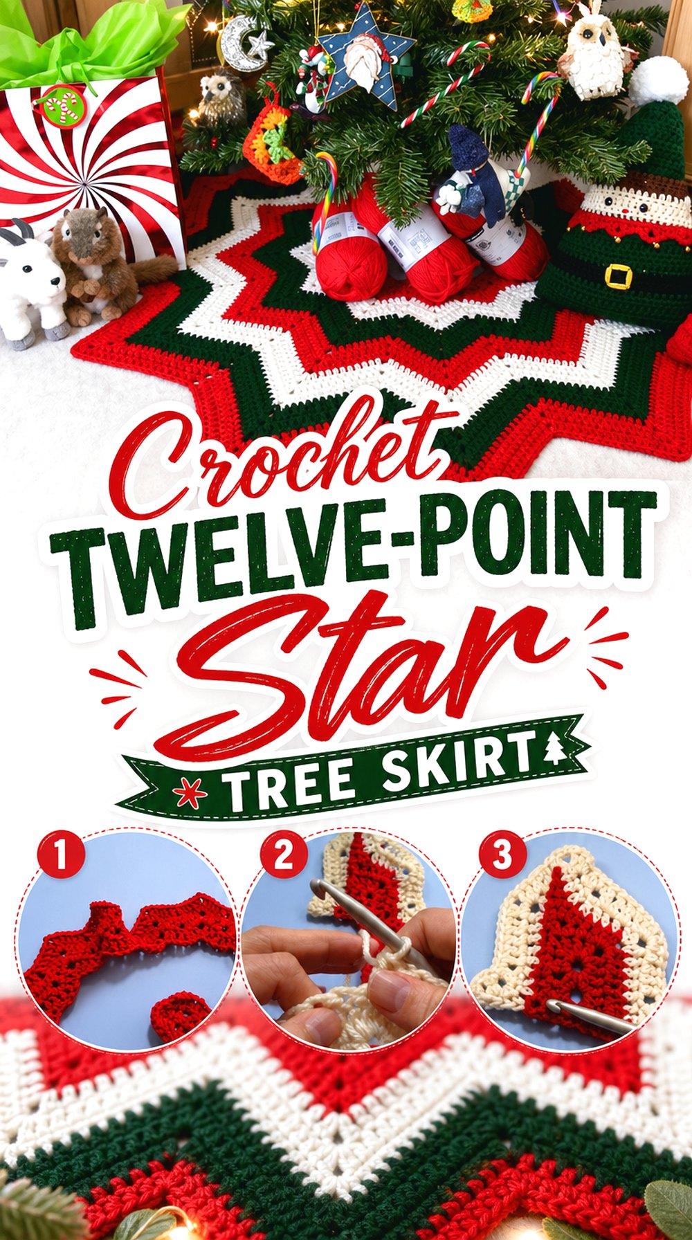 Crochet Twelve-Point Star Tree Skirt