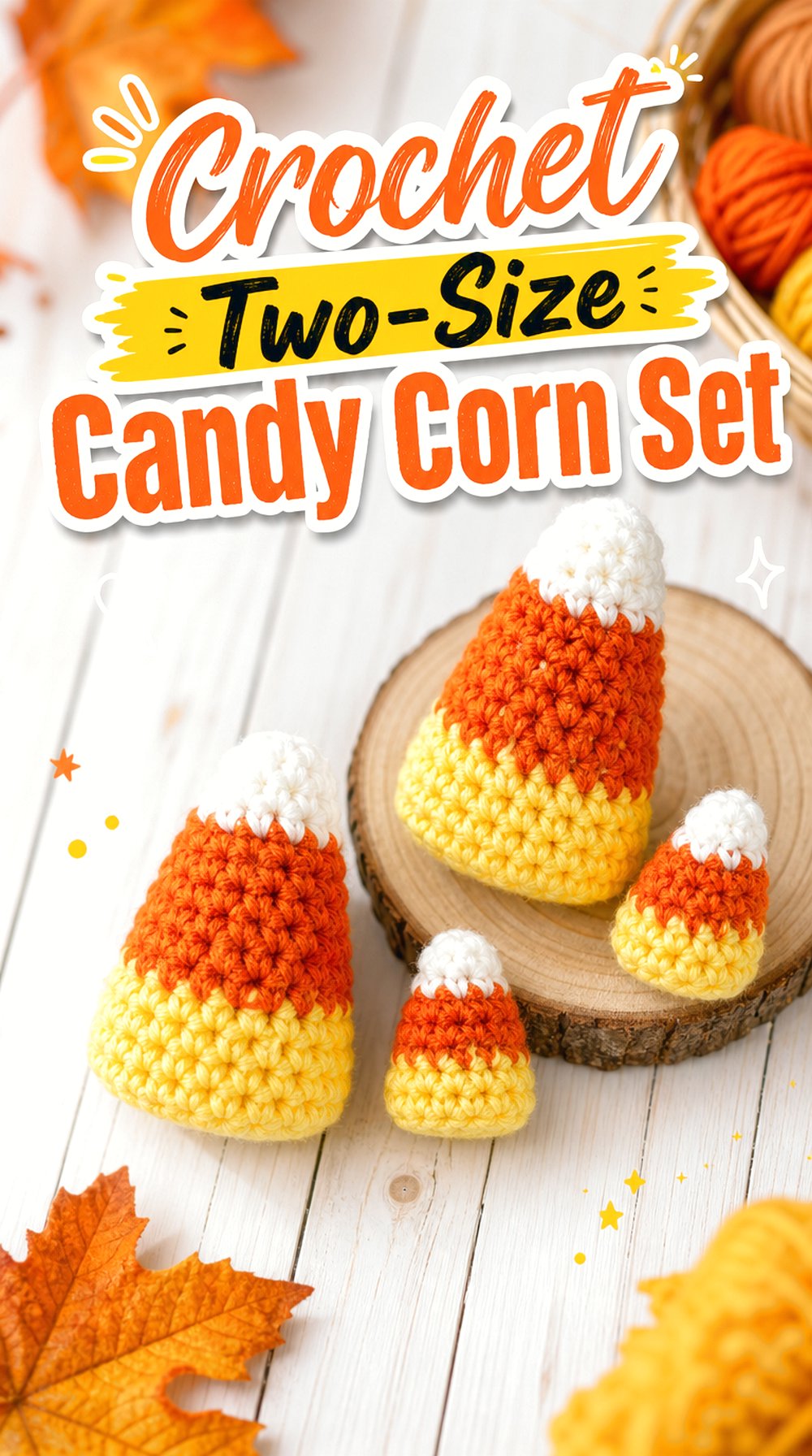 Crochet Two-Size Candy Corn Set