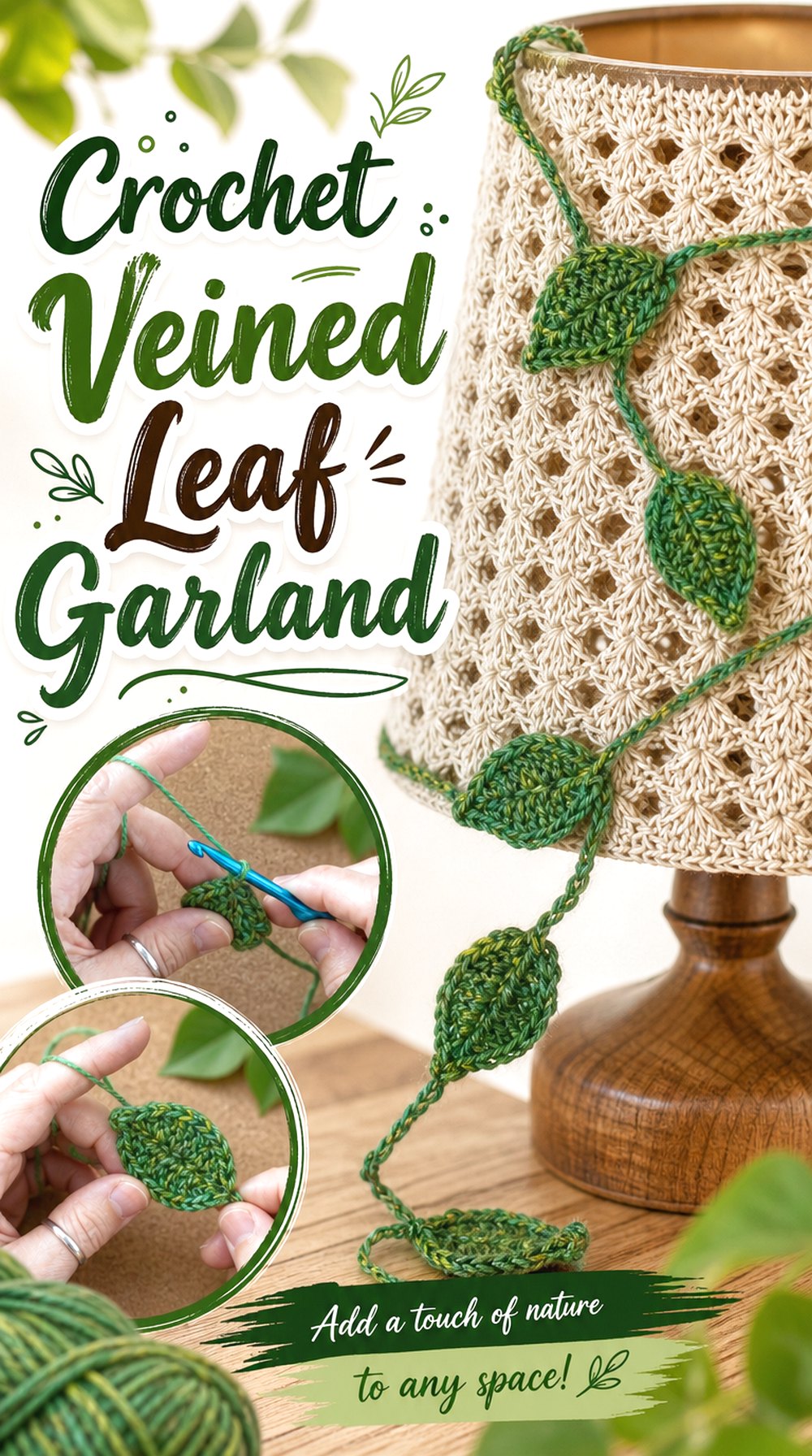Crochet Veined Leaf Garland