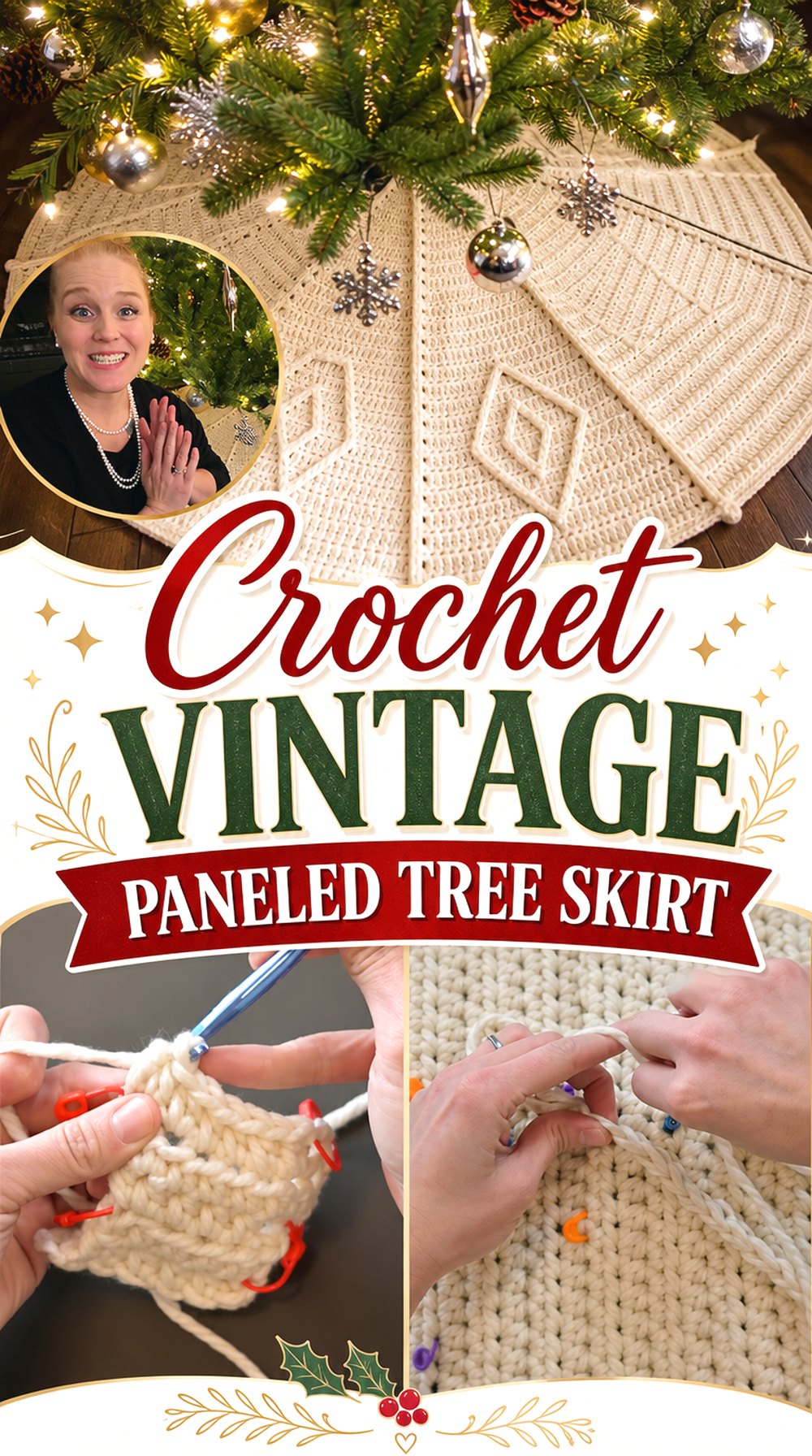 Crochet Vintage Paneled Tree Skirt