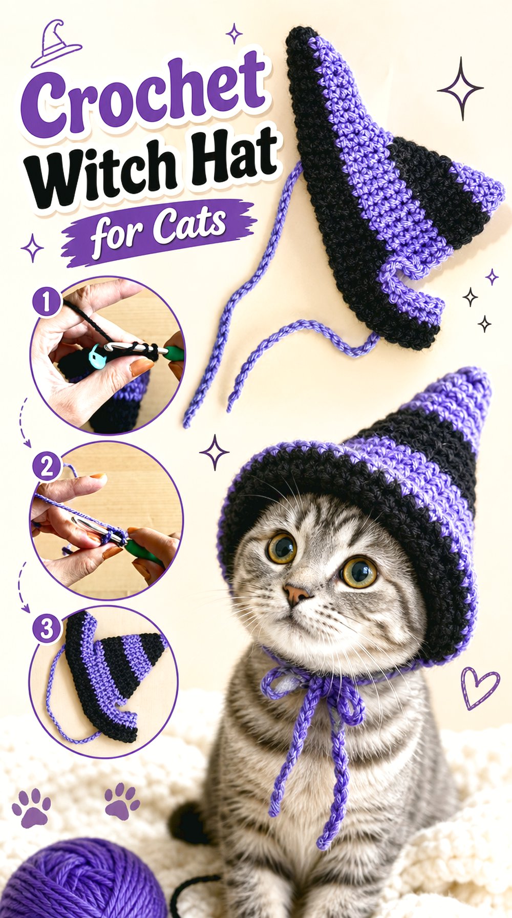 Crochet Witch Hat for Cats